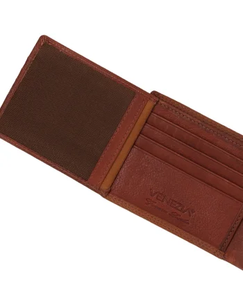Portofel clasic maro din piele naturala 11x8,5cm