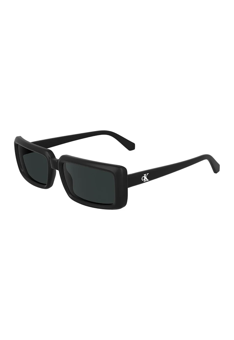 Ochelari de soare dreptunghiulari cu model unisex, Negru