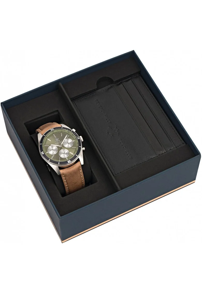 Setul masculin BEVERLY HILLS BP3619X.375, husa de carduri verde in stil fashion