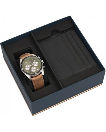 Setul masculin BEVERLY HILLS BP3619X.375, husa de carduri verde in stil fashion