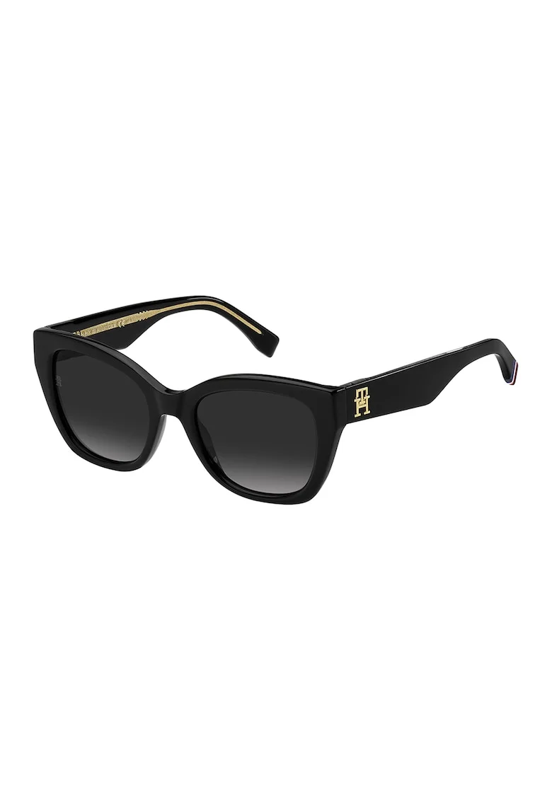 Ochelari de soare, cat-eye cu lentile in degrade, Negru