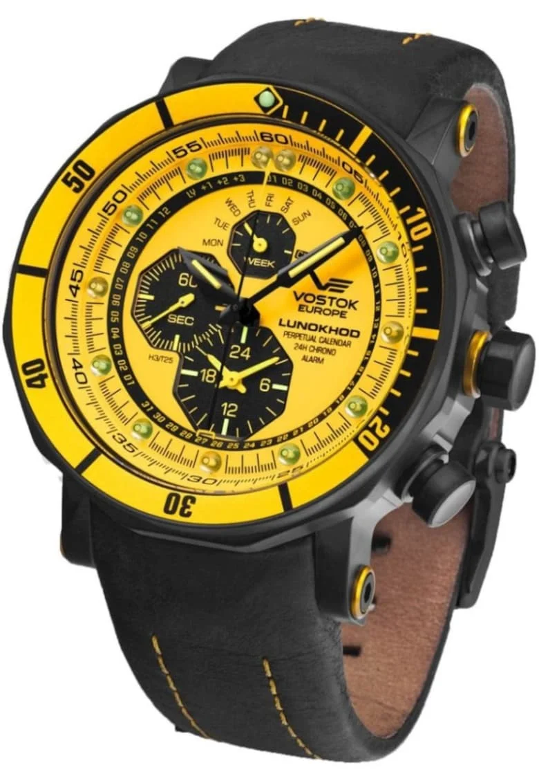 Ceas de barbati  YM86-620C504 galben sportiv cu curea suplimentara