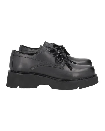 Pantofi de piele cu aspect masiv, Negru
