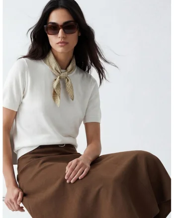 Tricou polo cu model uni, Alb/Maro