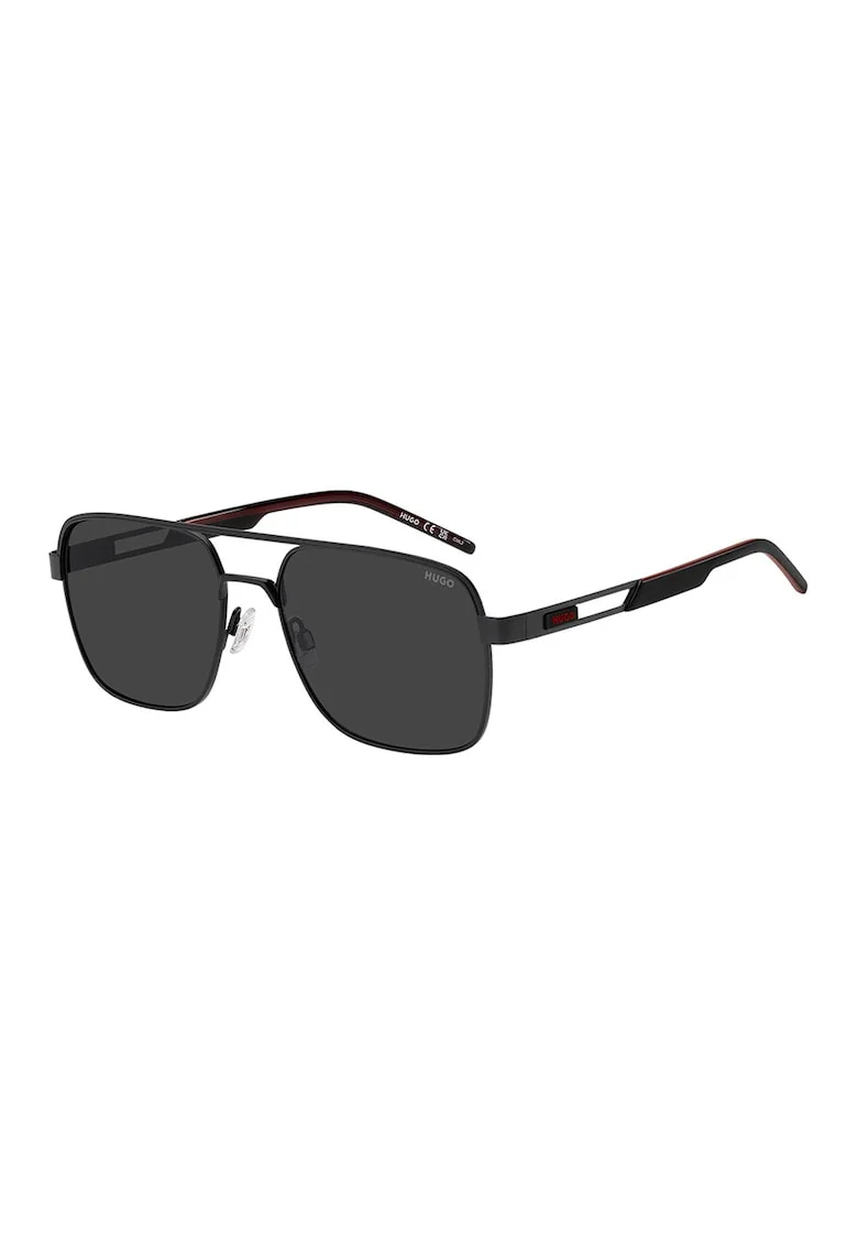 Ochelari de soare aviator cu aplicatie logo discreta, Rosu/Negru