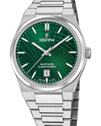 Ceas de barbati  20051/5, verde clasic, potrivit pentru inot