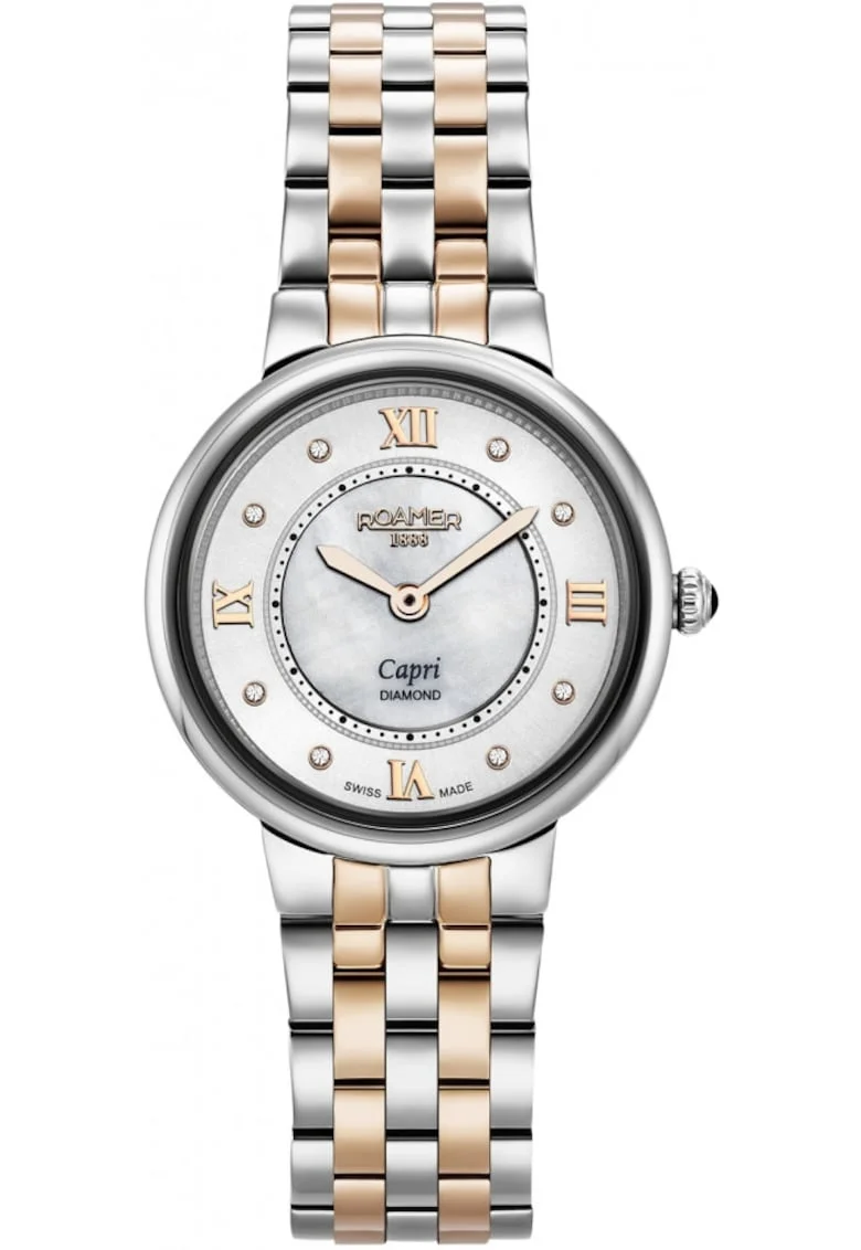 Ceas de dama  859845 49 29 50 roz cu aur roz clasic cu diamante