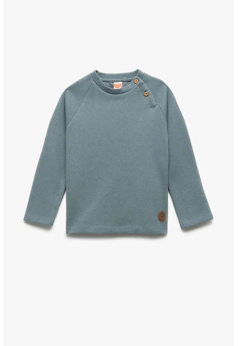Bluza de trening din bumbac cu maneci raglan, Albastru petrol