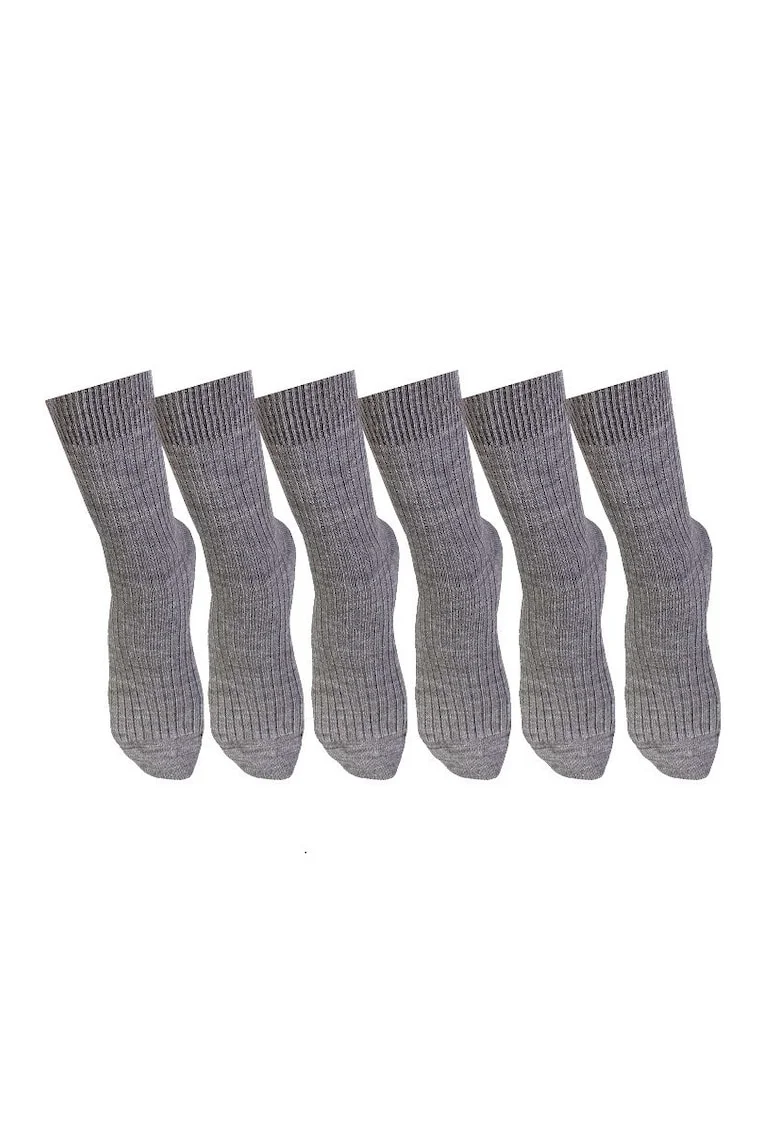 5 perechi de sosete calduroase din lana merino Warm Gri