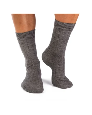 Sosete antibacteriene merino Warm Ribs Grey