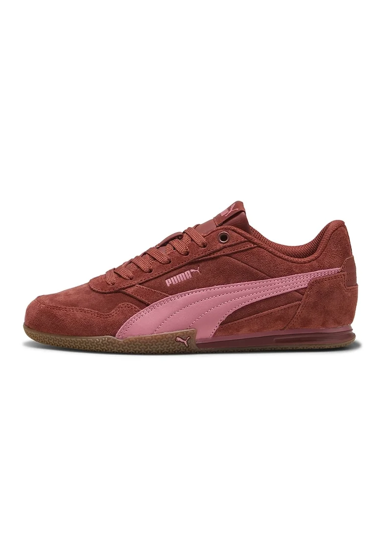 Pantofi sport Bella Donna de piele intoarsa, Roz/Rosu englez