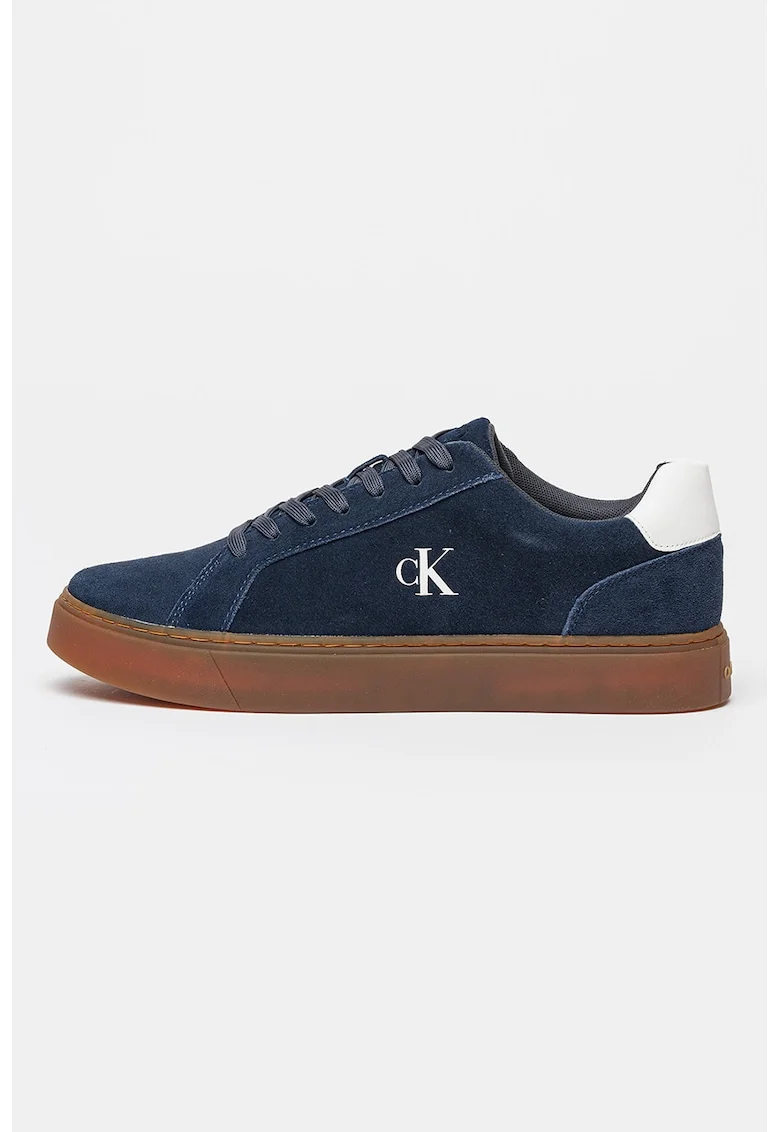 Pantofi sport din piele intoarsa cu sireturi si talpa cupsole Classic, Albastru cobalt