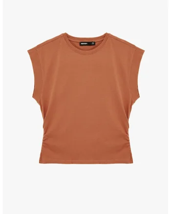 Tricou uni din amestec de bumbac, Portocaliu persan
