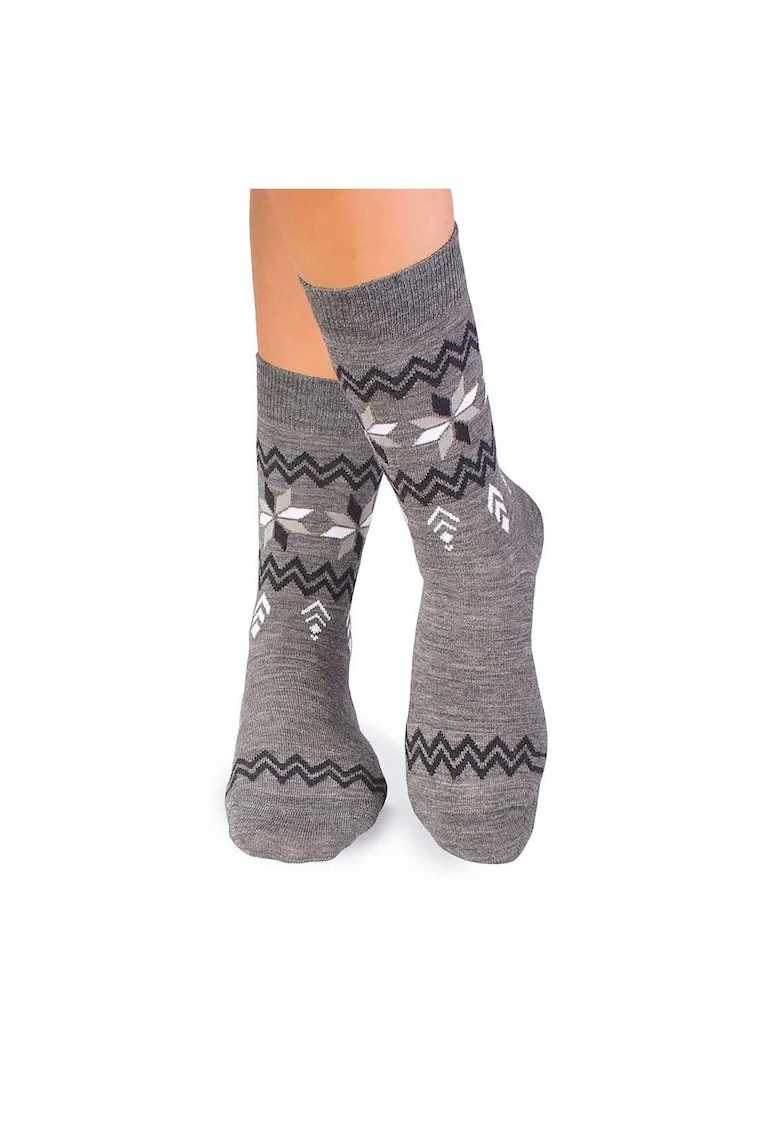 Sosete calduroase din lana merino Snow Gri,