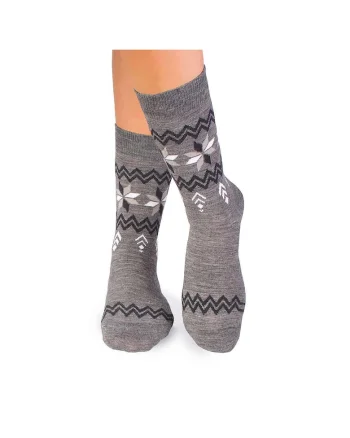 Sosete calduroase din lana merino Snow Gri,