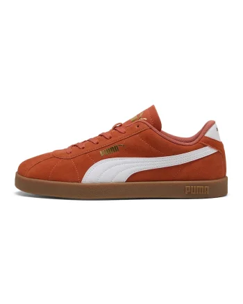 Pantofi sport Club II Intense unisex de piele intoarsa, Alb/Portocaliu mandarina
