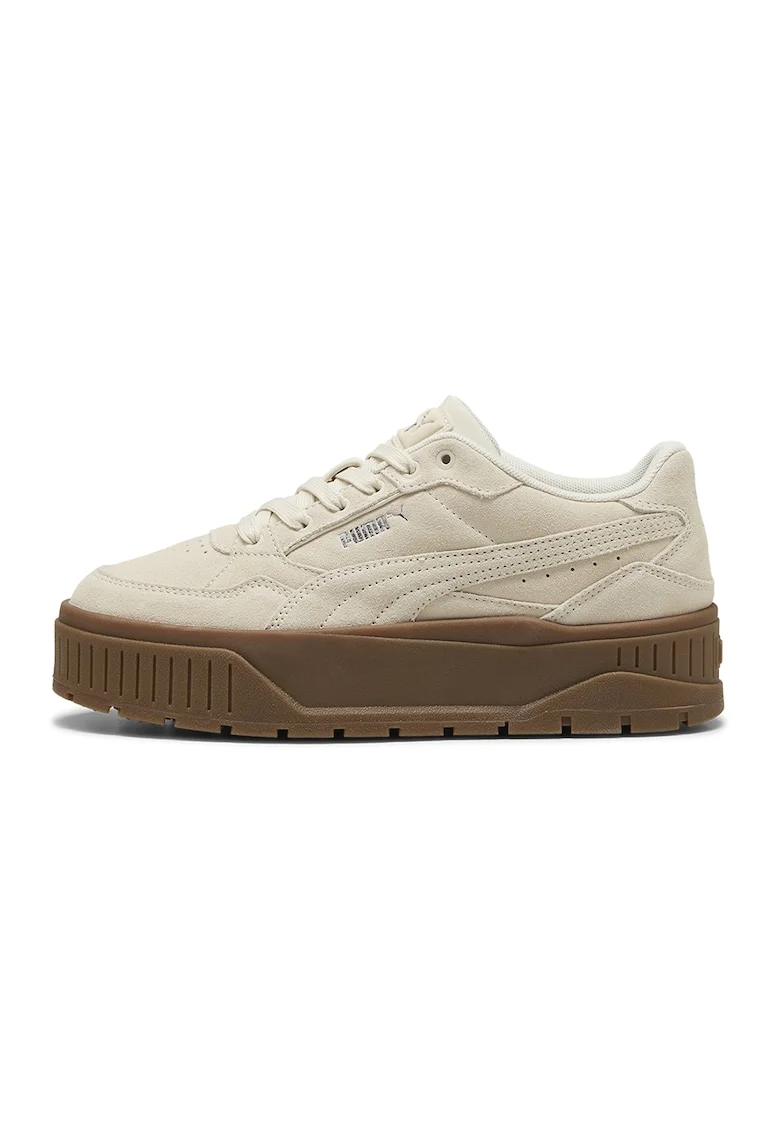 Pantofi sport Karmen II Idol flatform de piele intoarsa, Caramel/Bej deschis