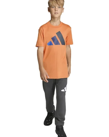 Tricou din bumbac cu imprimeu logo cauciucat, Portocaliu/Albastru
