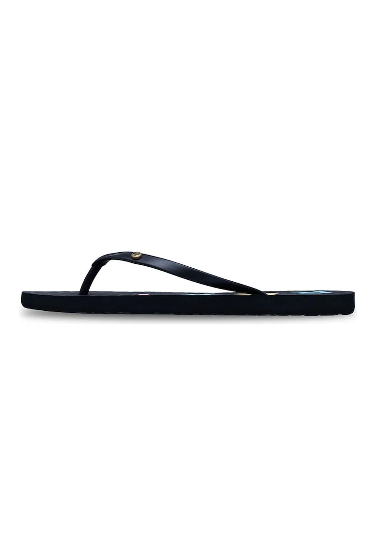 Papuci flip-flop cu logo Sandy III, Negru/Galben/Roz