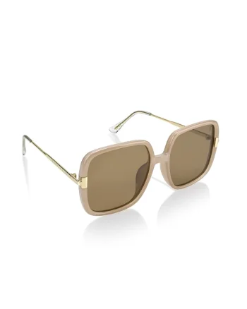 Ochelari de soare polarizati cu lentile patrate Muse, Auriu/Bej