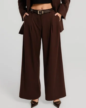 Pantaloni cu buzunare Estra, Maro