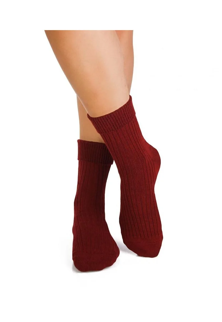 Costite Warm Ribs Bordeaux, merino antibacterian Sosete