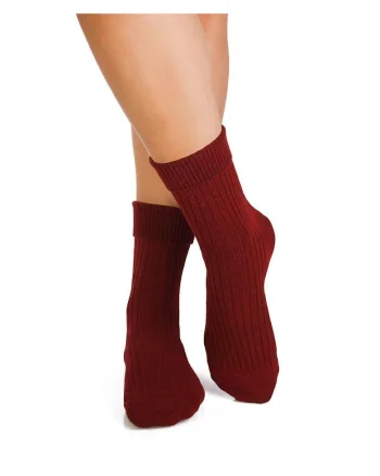 Costite Warm Ribs Bordeaux, merino antibacterian Sosete