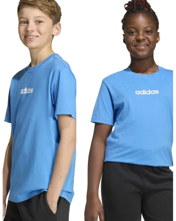 Tricou cu decolteu la baza gatului si logo pe piept, Alb/Albastru