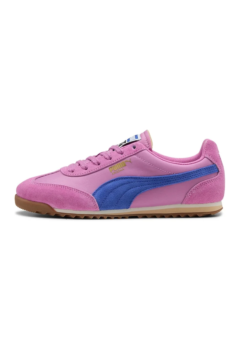 Pantofi sport Arizona cu detalii de piele intoarsa, Roz orhidee/Albastru