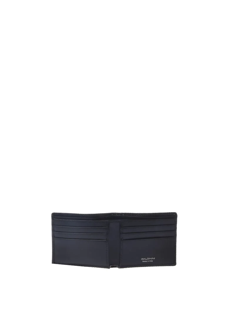 Portcart pliabil de piele cu model piele de reptila, Albastru