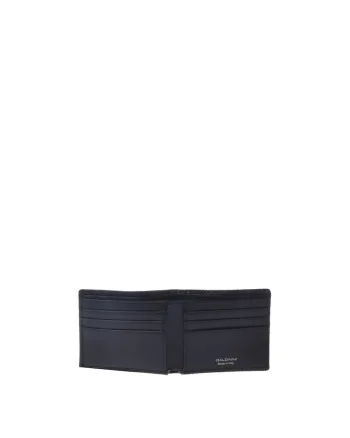 Portcart pliabil de piele cu model piele de reptila, Albastru