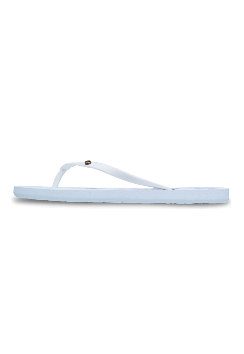 Papuci flip-flop cu logo Sandy III, Alb/Roz/Albastru