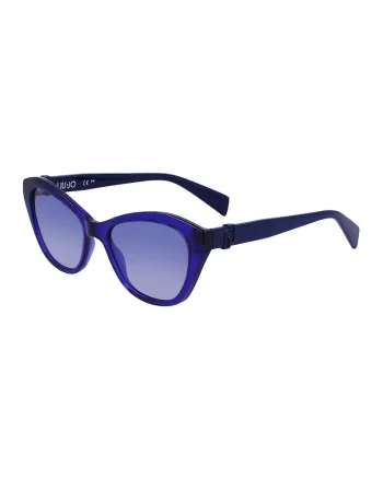Ochelari de soare cat-eye cu lentile uni, Albastru