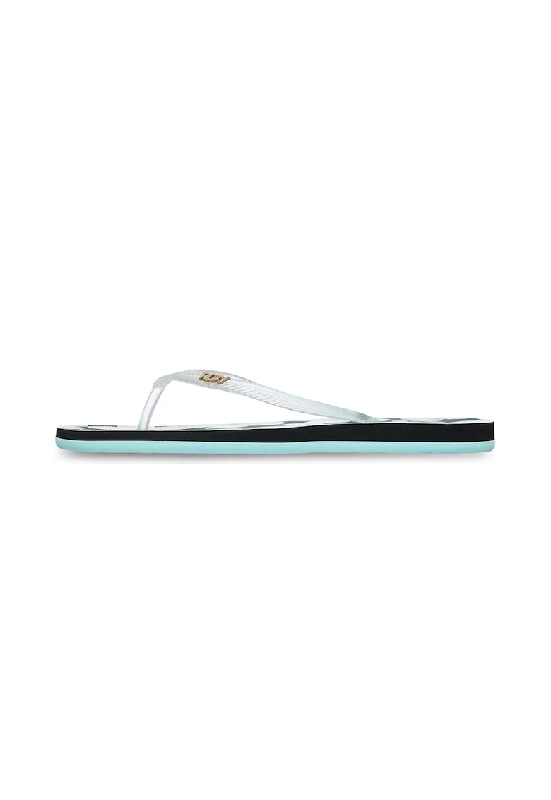 Papuci flip-flop cu model pe talpa Mauricia, Verde/Negru/Albastru