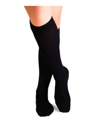 Sosete fine, lungi 3/4 din Lana Negru