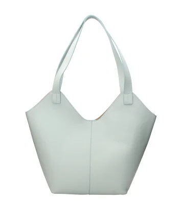 Geanta hobo de piele, Albastru glaciar
