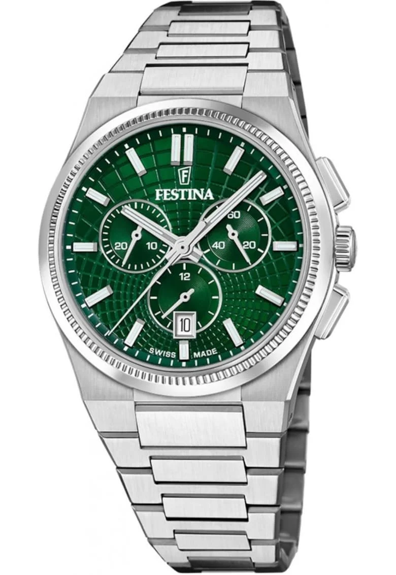 Ceas de barbati  20059/3 verde clasic pentru inot