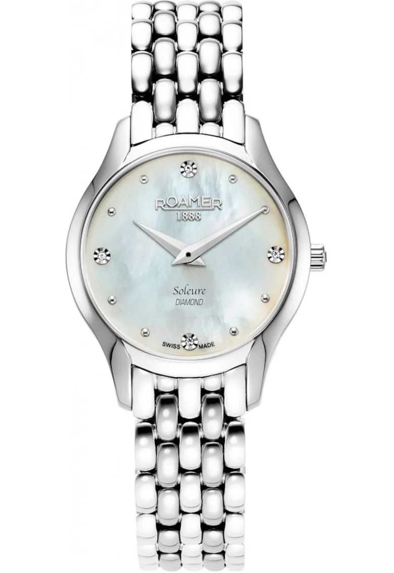 Ceas de dama  547857 41 25 50 argintiu clasic cu diamante
