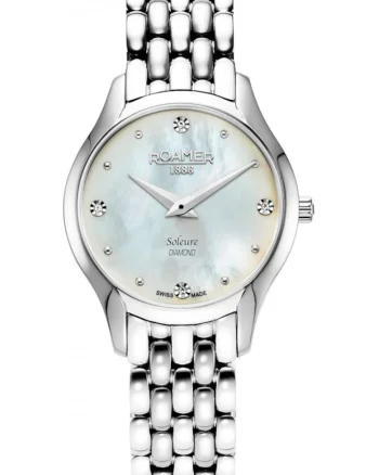 Ceas de dama  547857 41 25 50 argintiu clasic cu diamante