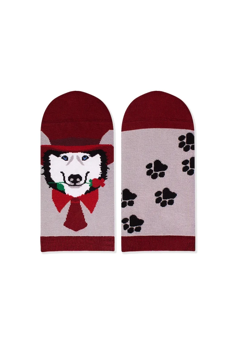Sosete scurte bumbac Romantic Dog, 43-46 EU, Multicolor