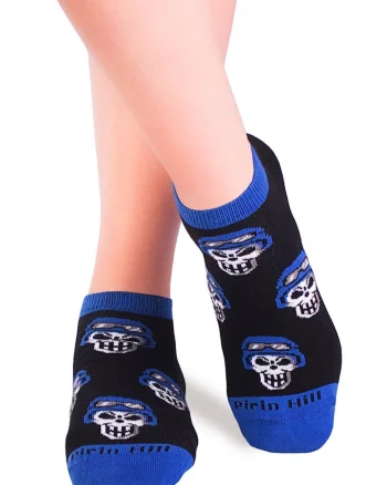 Sosete scurte bumbac Blue Skull