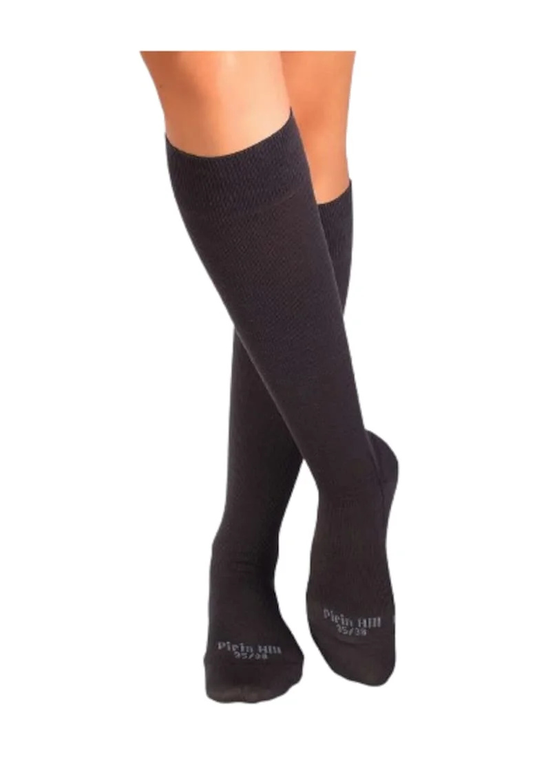 Sosete compresive lungi 3/4 din Bumbac Mercerizat, 36-38 EU, Antracit