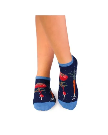 Sosete scurte bumbac organic Fine Cotton Veggie Albastru inchis