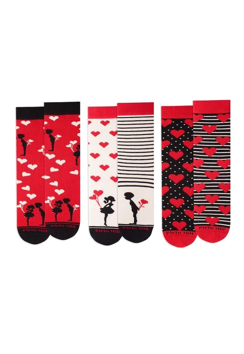 Sosete bumbac Love Box, 3 buc