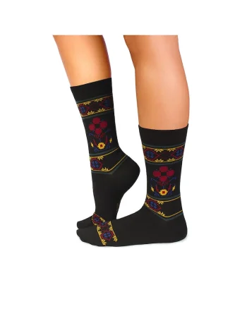 Sosete lana merino Ethno Fine Black,