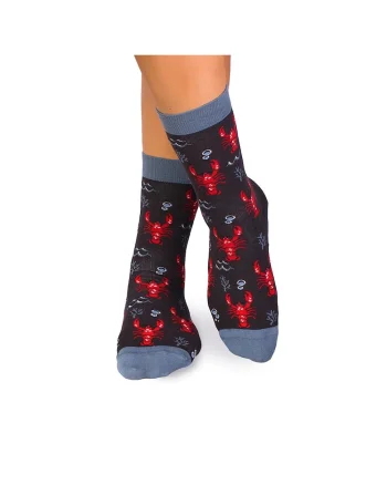 Sosete bumbac, Fine Cotton Sealife Homar Antracit