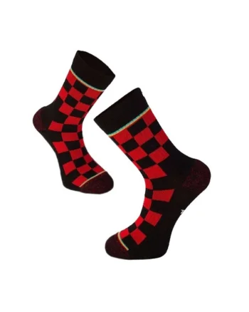 Sosete bumbac Active Lifestyle Socks Squares Rosu Negru