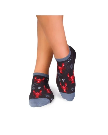 Sosete scurte bumbac Fine Cotton Sealife Homar Antracit