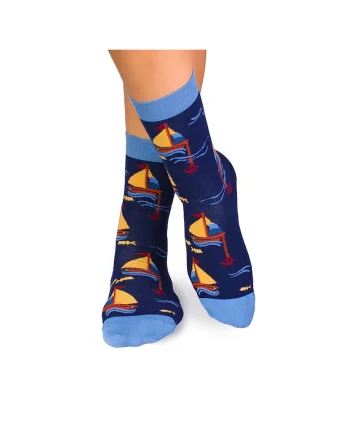 Sosete bumbac Fine Cotton Sealife Vaporase Albastru inchis