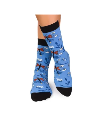 Sosete bumbac Fine Cotton Sealife Libelula Albastru